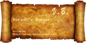 Verzár Barna névjegykártya